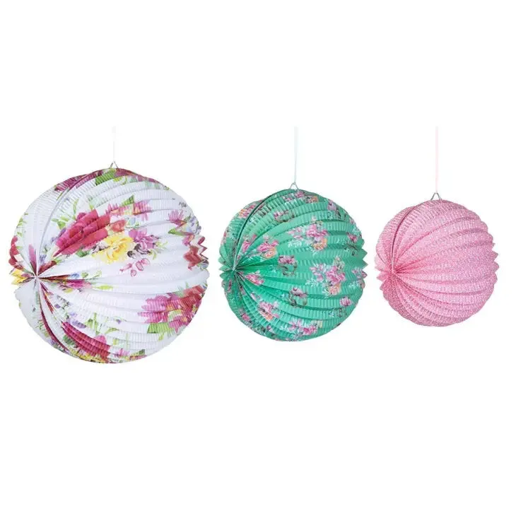 Scrumptious Floral Paper Lanterns - Pack of 3