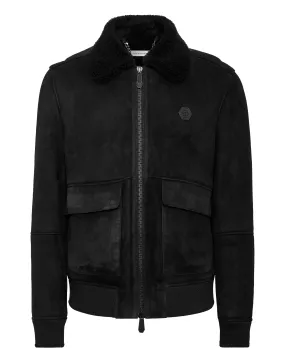 Shealing Leather Bomber