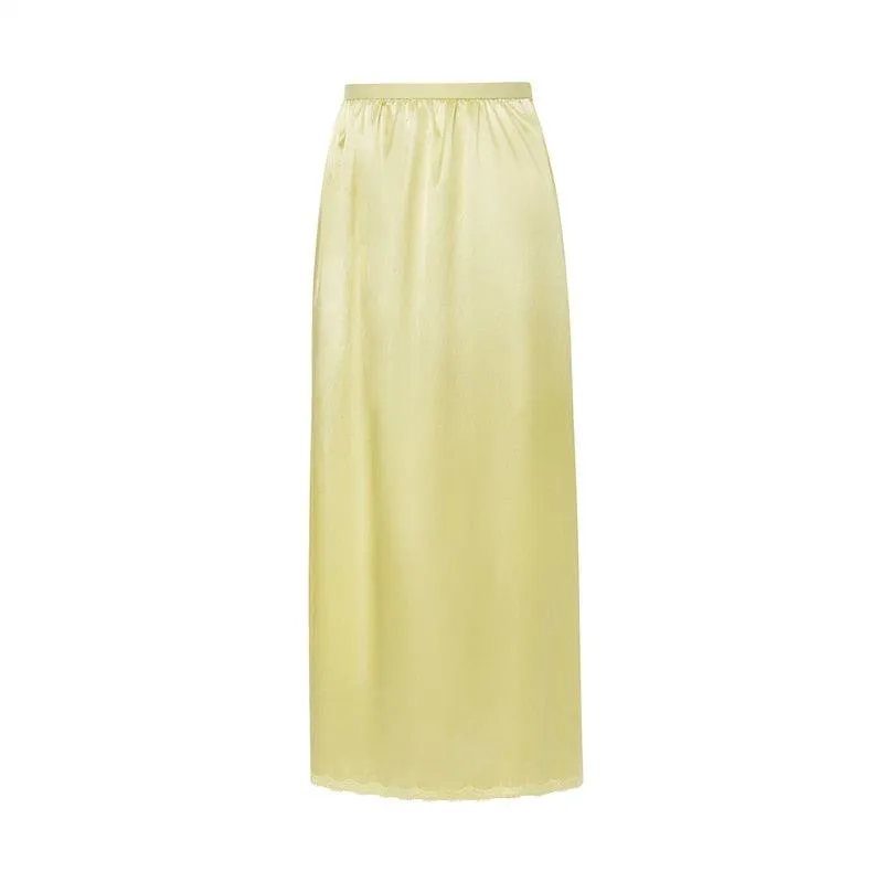 Silk skirt, high waisted, long skirt