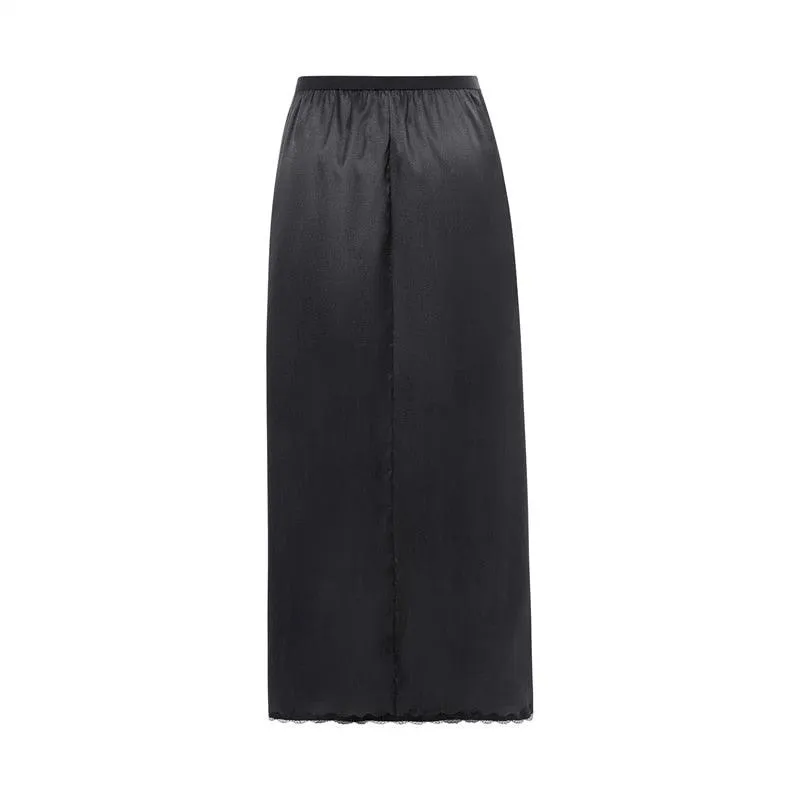 Silk skirt, high waisted, long skirt