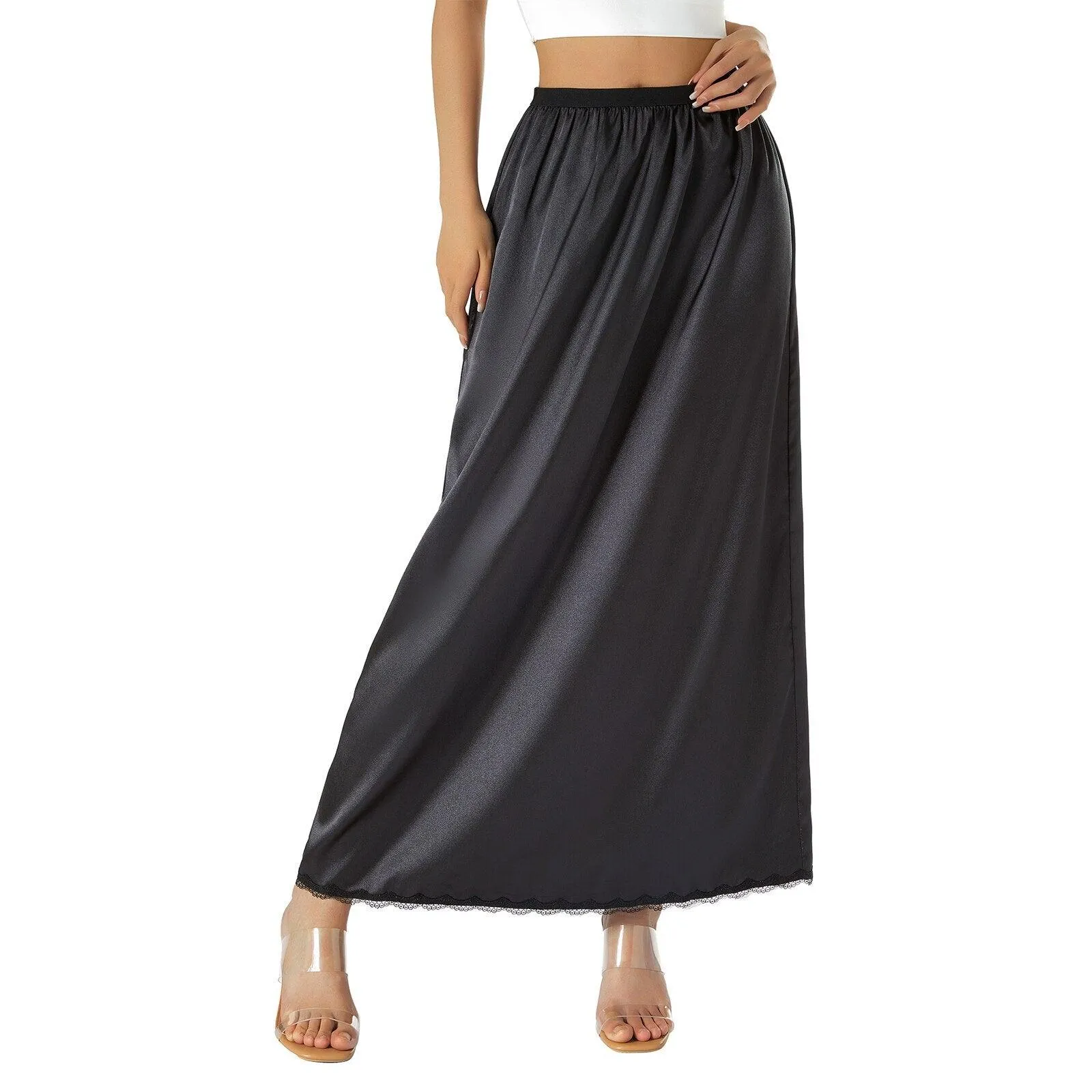 Silk skirt, high waisted, long skirt