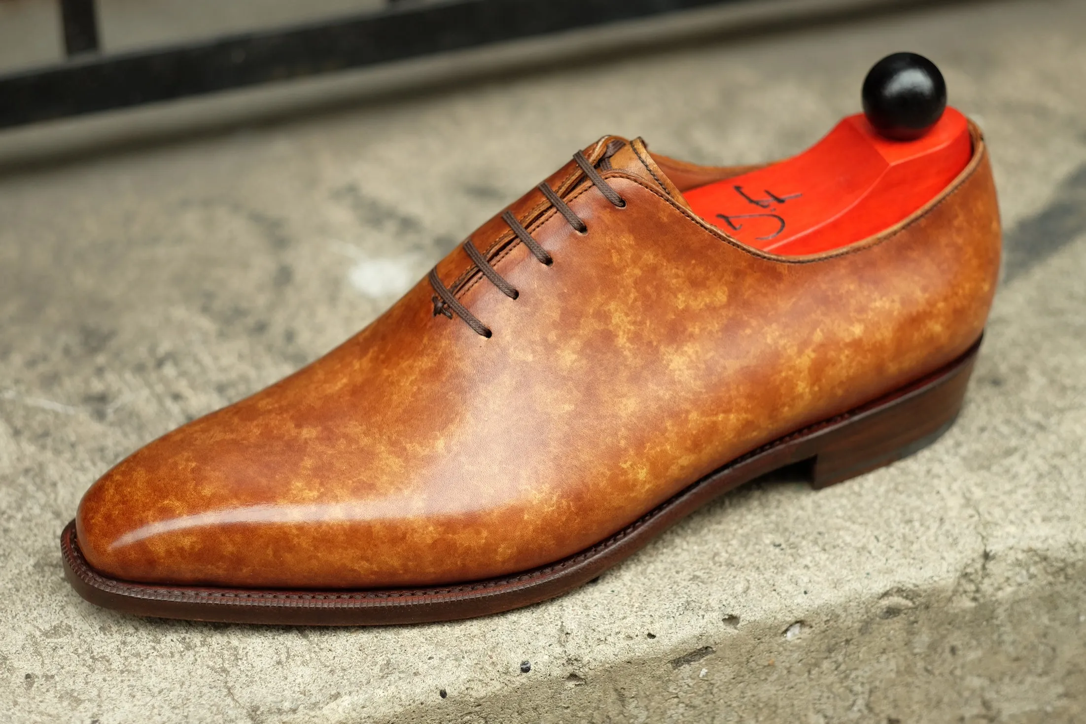 Skyway - MTO - Gold Marble Patina - LPB Last - Single Leather Sole.