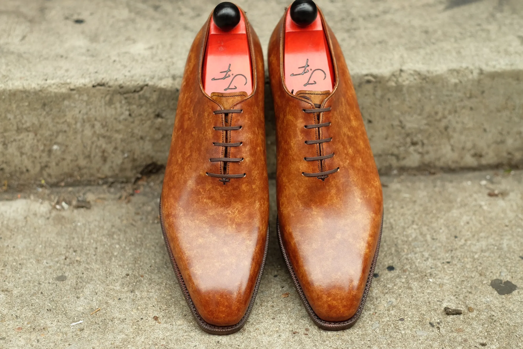 Skyway - MTO - Gold Marble Patina - LPB Last - Single Leather Sole.