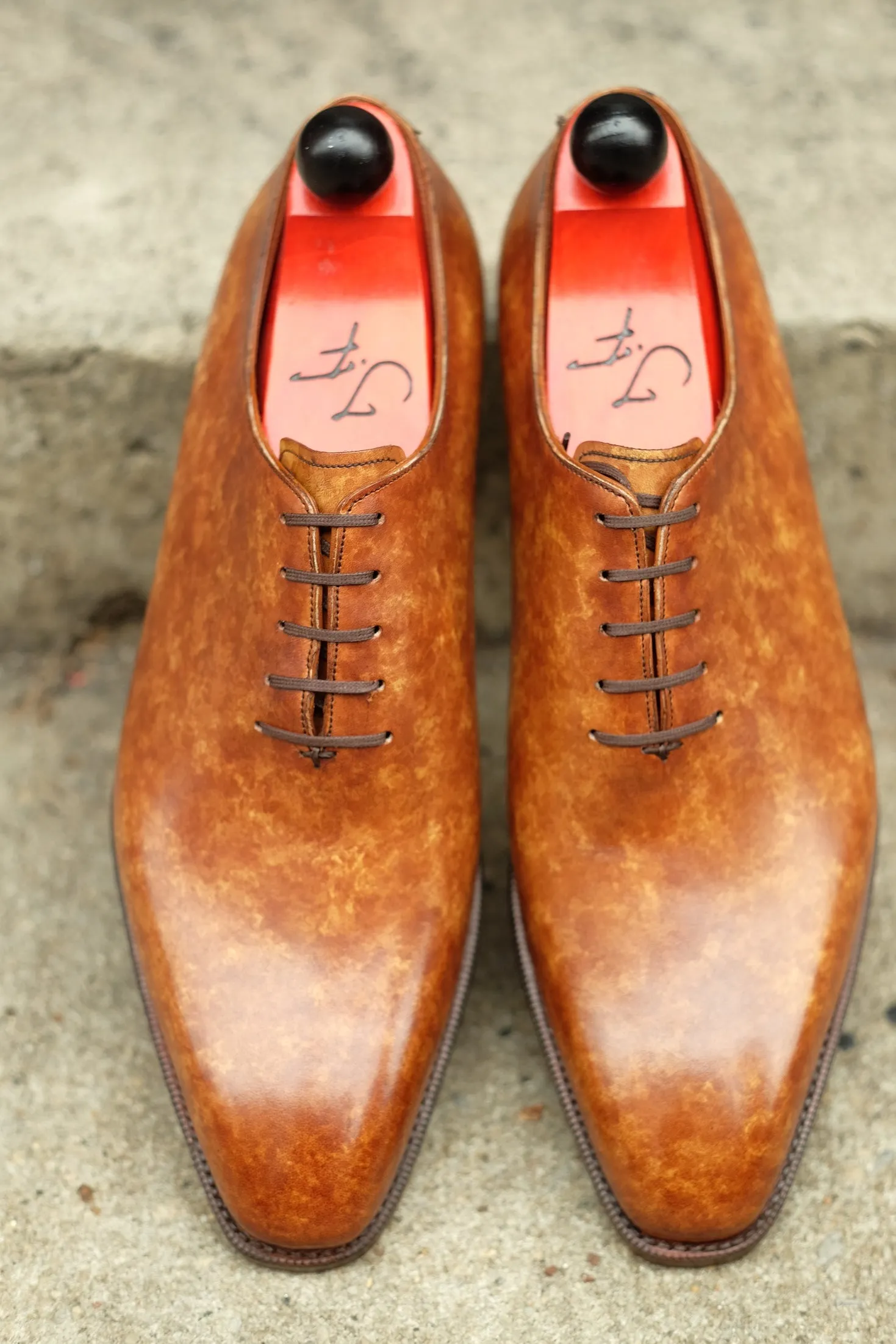 Skyway - MTO - Gold Marble Patina - LPB Last - Single Leather Sole.