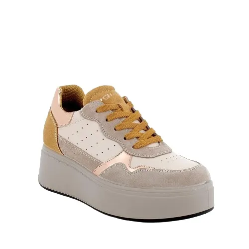 Sneakers zeppa IGI&CO donna pelle ecru/visone 4670822