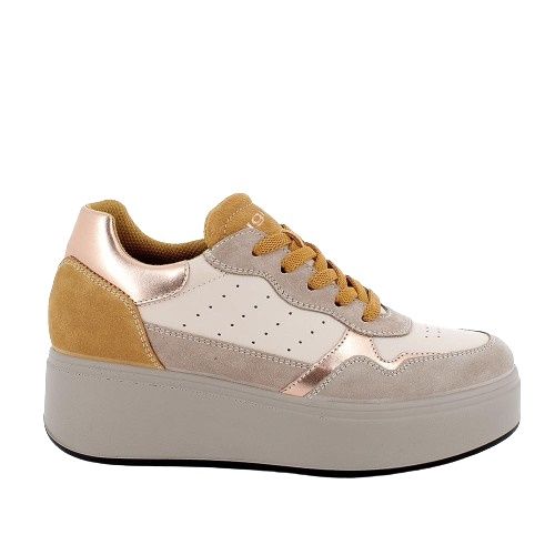 Sneakers zeppa IGI&CO donna pelle ecru/visone 4670822