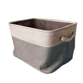 Storage Baskets - Double Layer Linen-Cotton Box with No Cover for Home