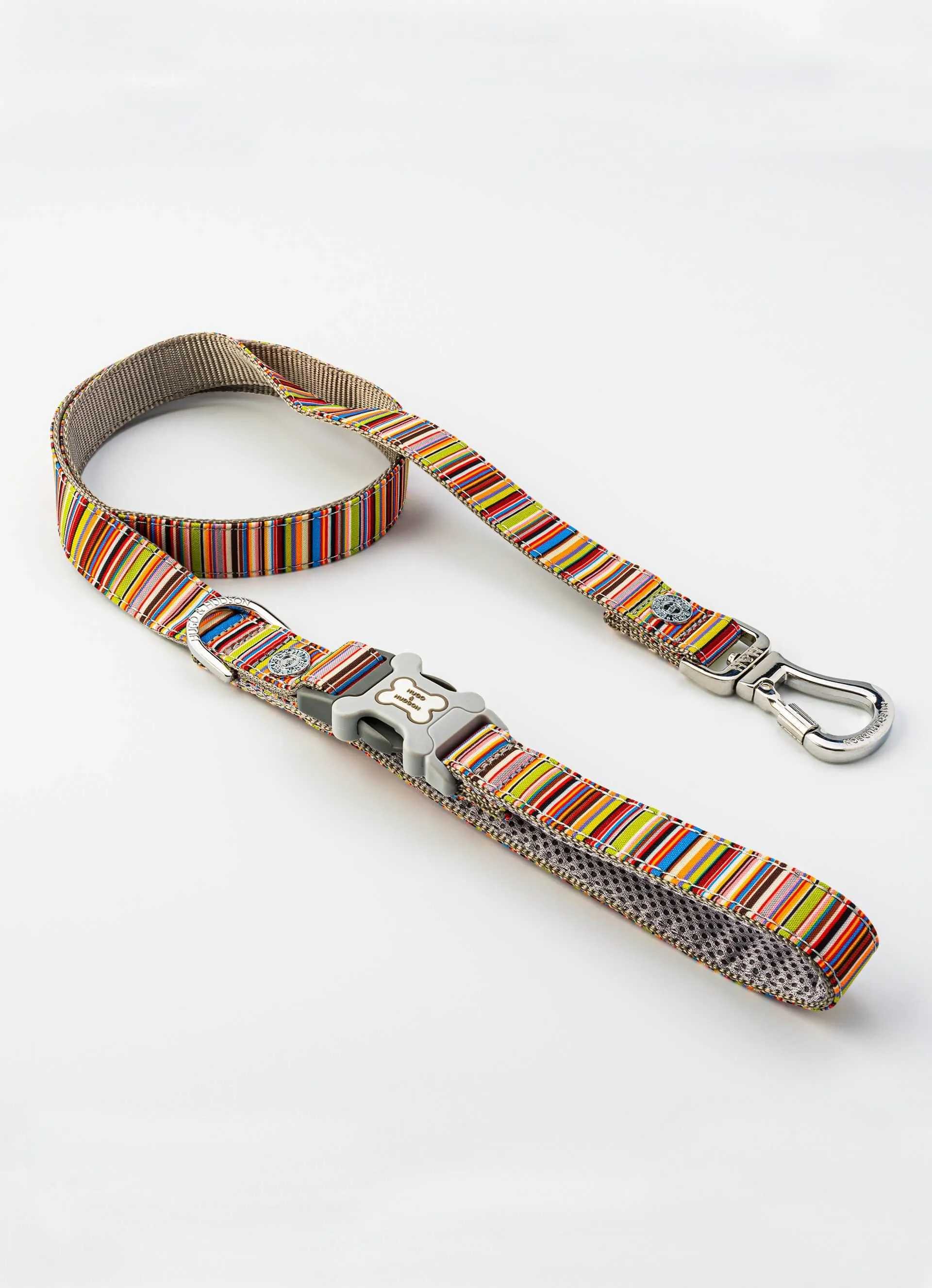 Striped Multi-color Fabric Dog Leash