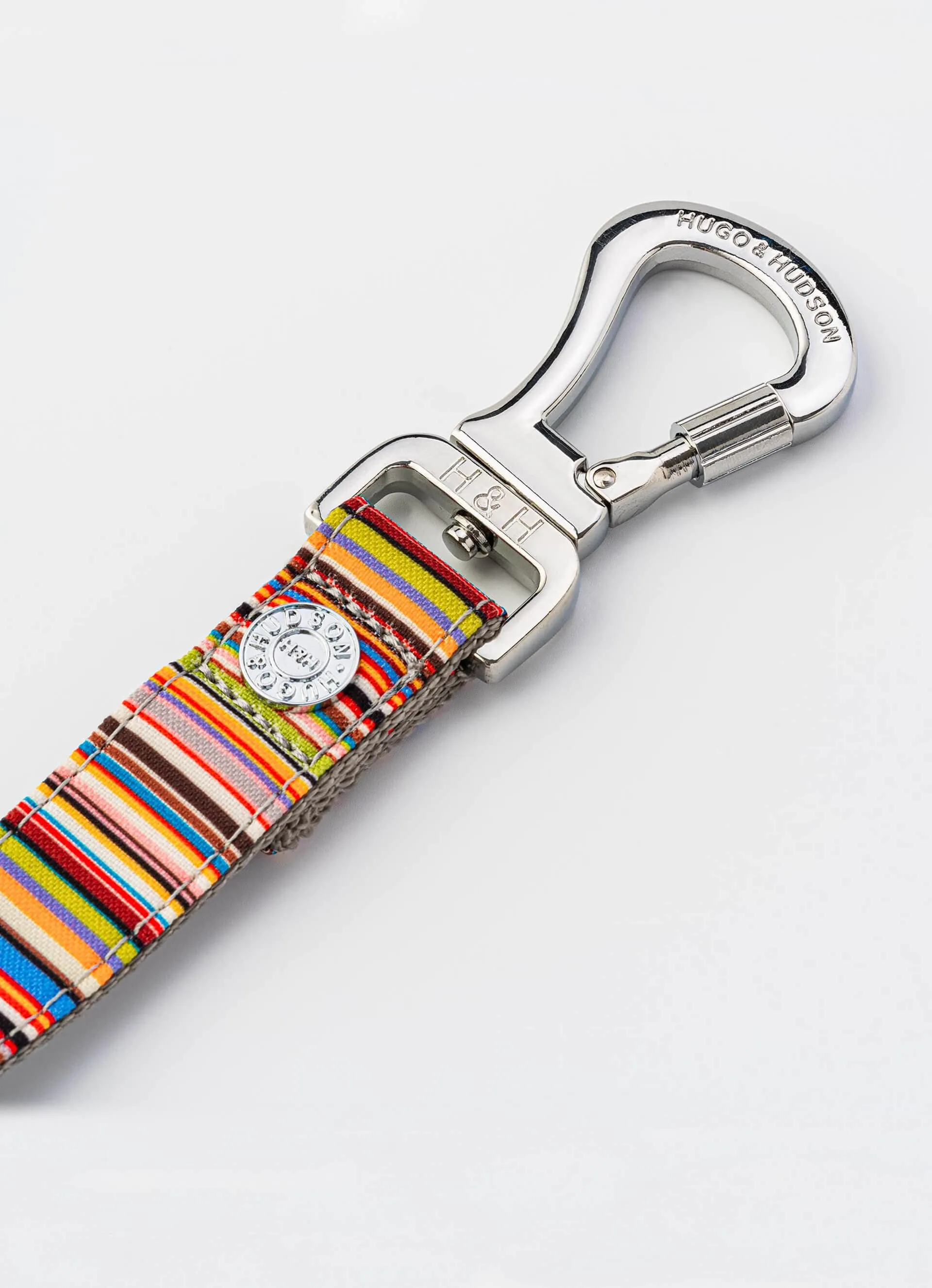 Striped Multi-color Fabric Dog Leash