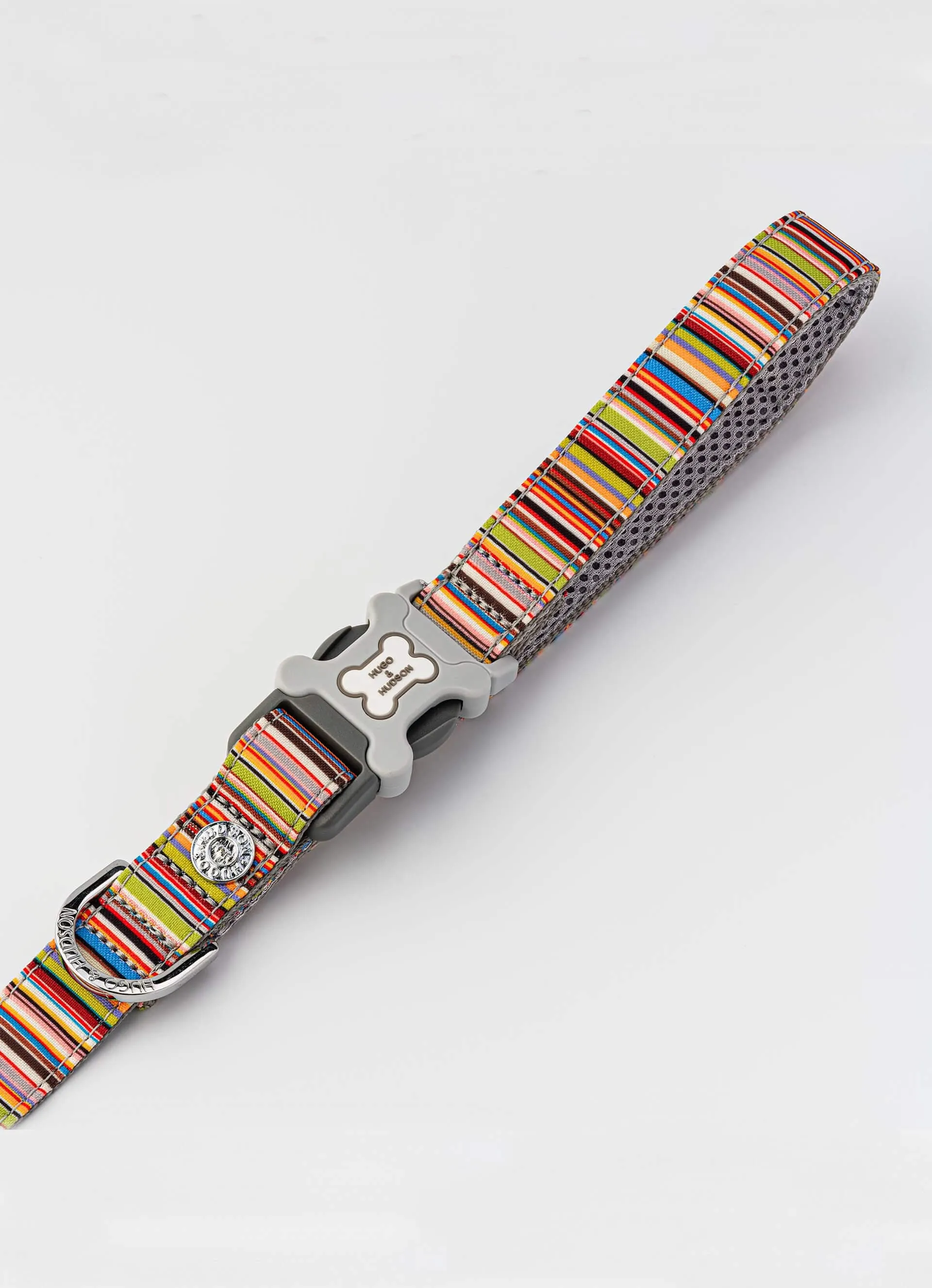 Striped Multi-color Fabric Dog Leash