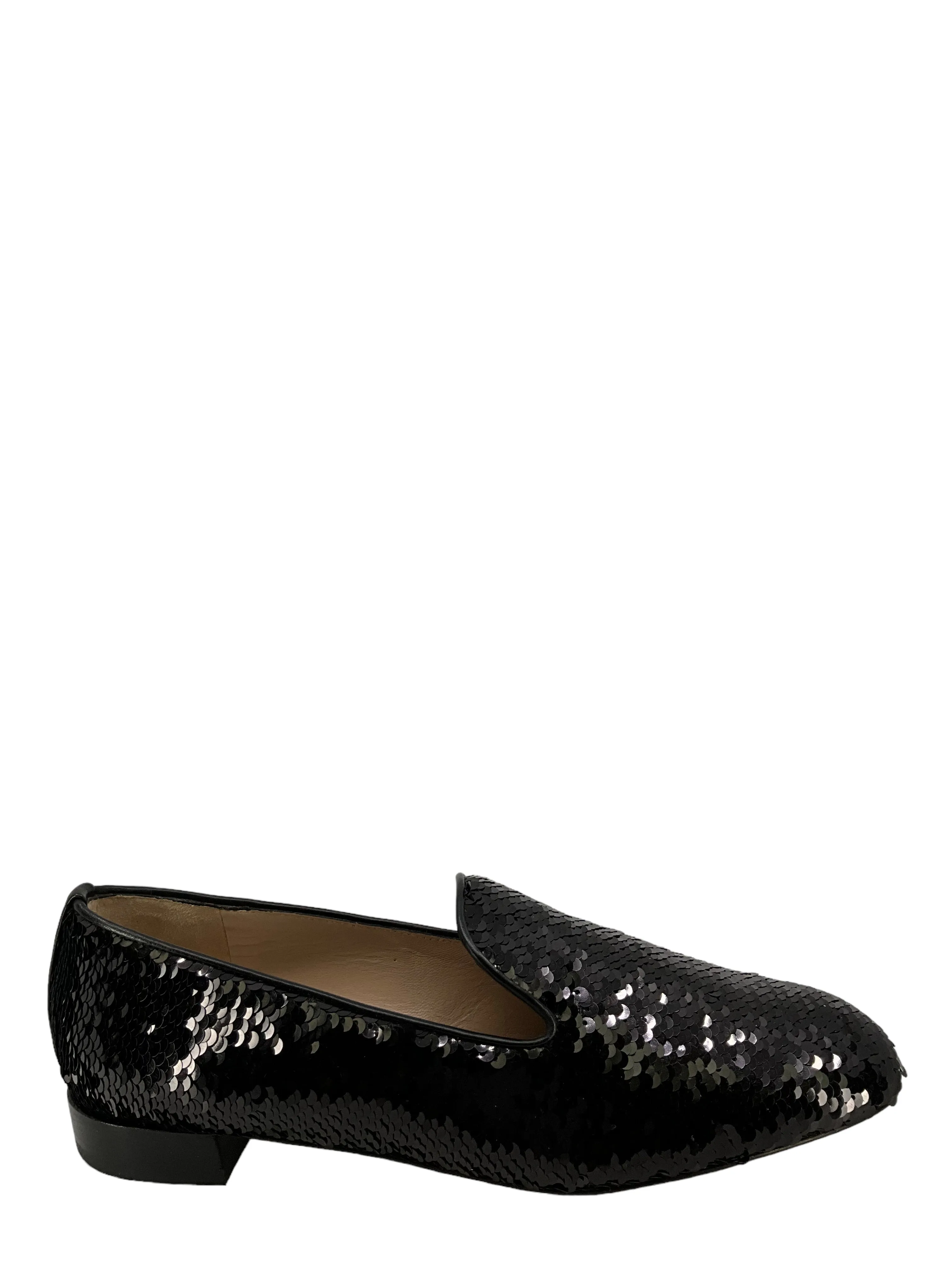 Stuart Weitzman Black Sequin Smoking Slippers Size 8 - Women's Shoes - Buy Now