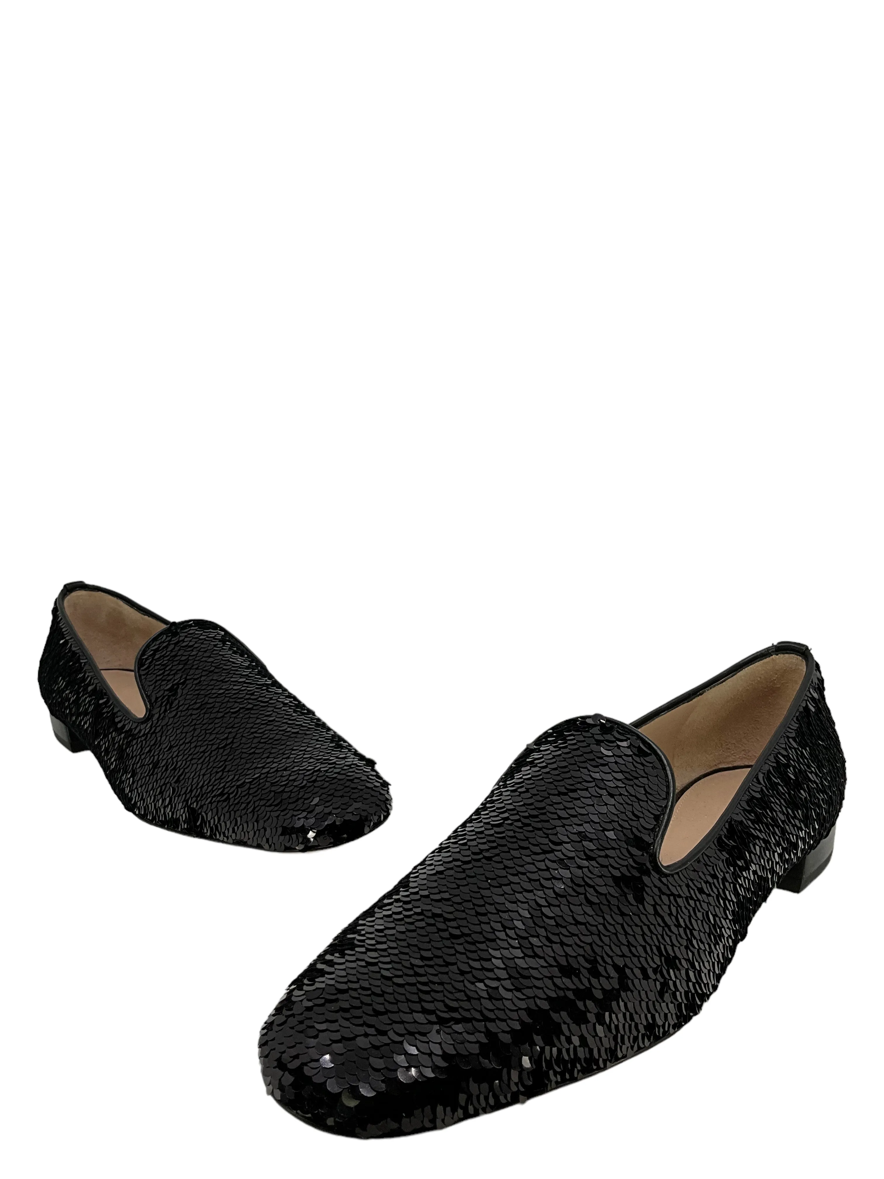 Stuart Weitzman Black Sequin Smoking Slippers Size 8 - Women's Shoes - Buy Now