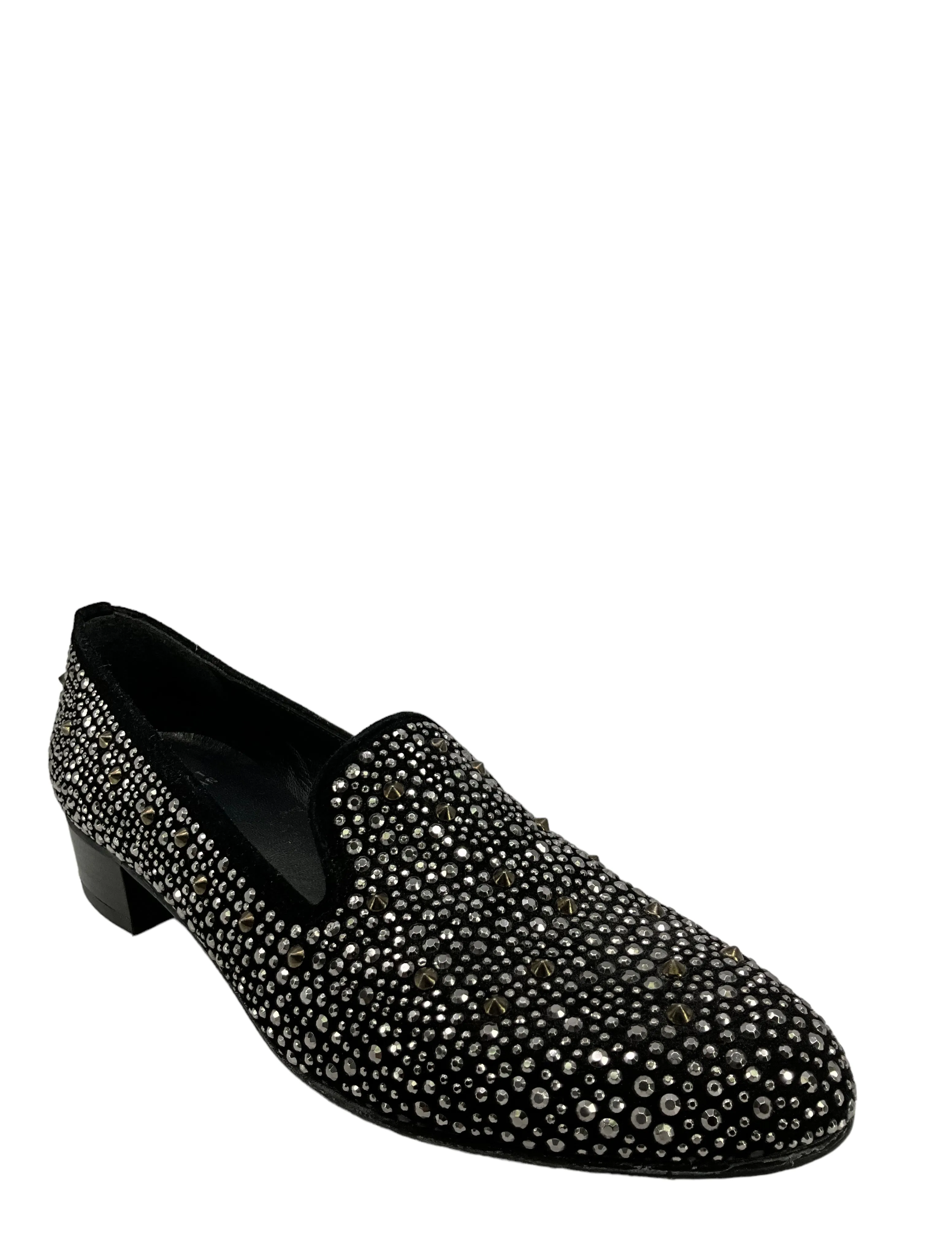 Stuart Weitzman Embellished Smoking Slippers 7.5 - Buy Online Now