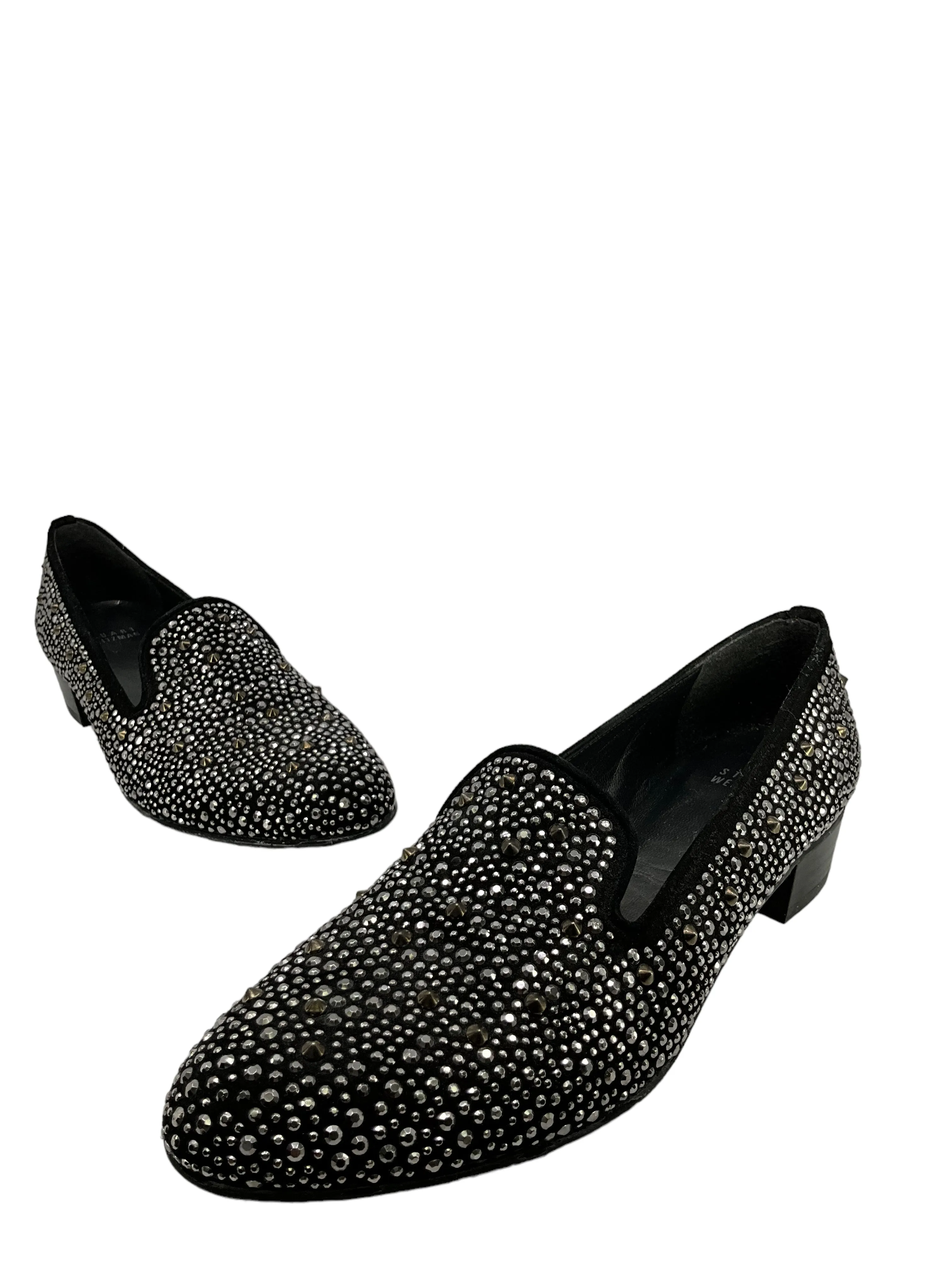 Stuart Weitzman Embellished Smoking Slippers 7.5 - Buy Online Now