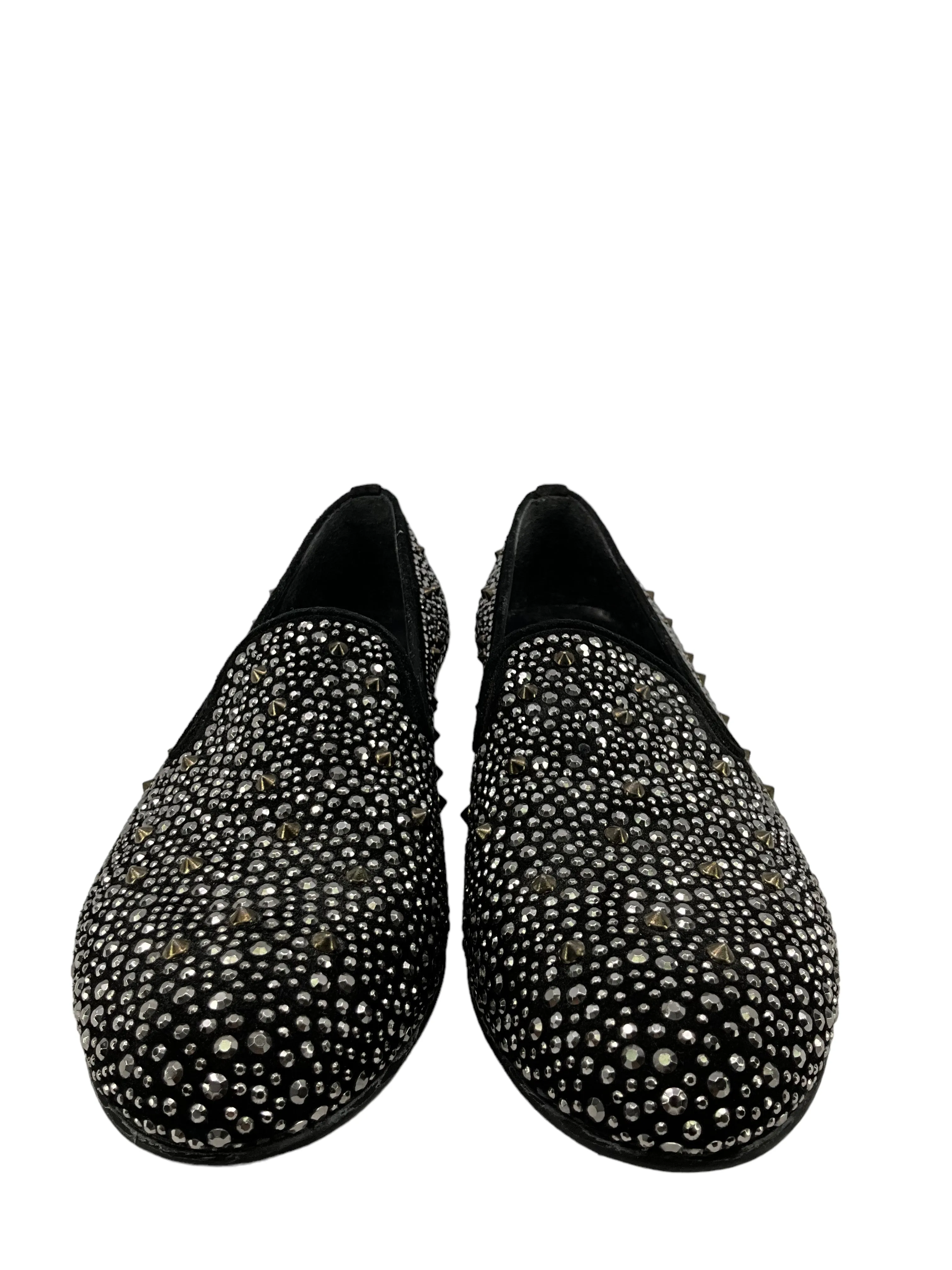 Stuart Weitzman Embellished Smoking Slippers 7.5 - Buy Online Now