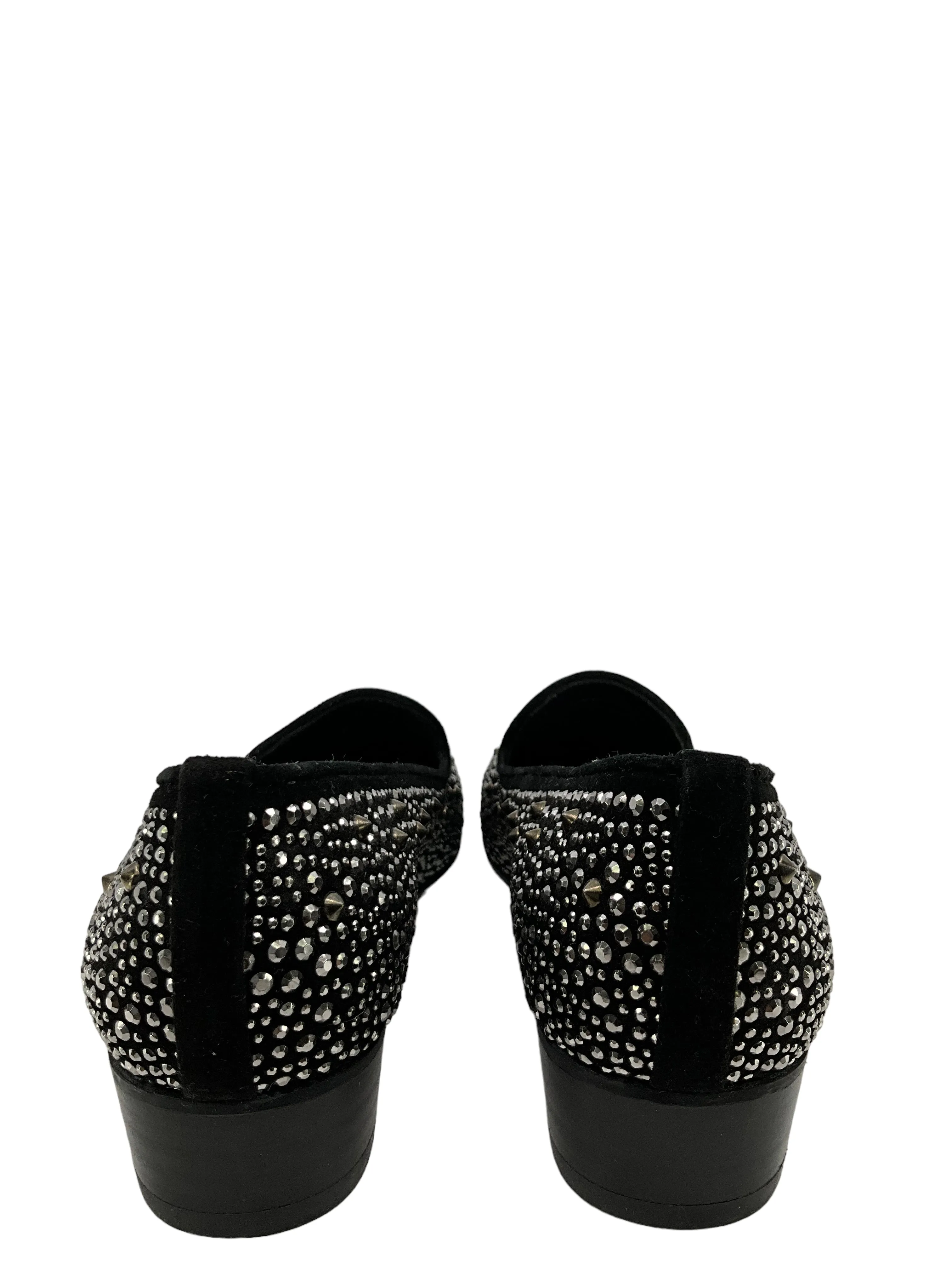 Stuart Weitzman Embellished Smoking Slippers 7.5 - Buy Online Now