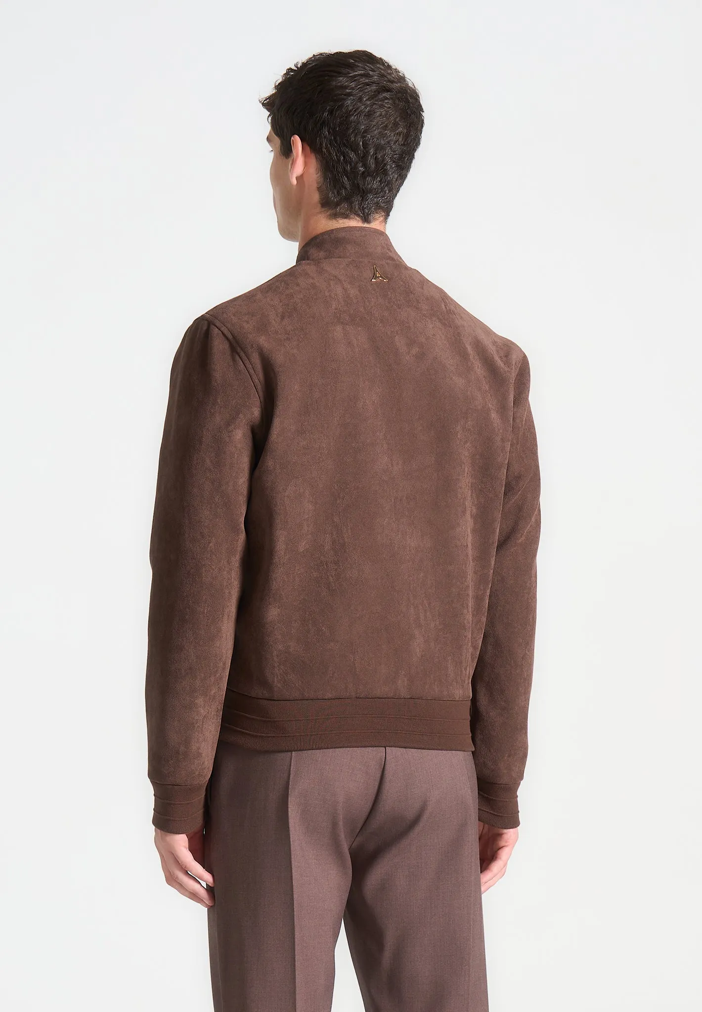 Suede Bomber Jacket - Brown