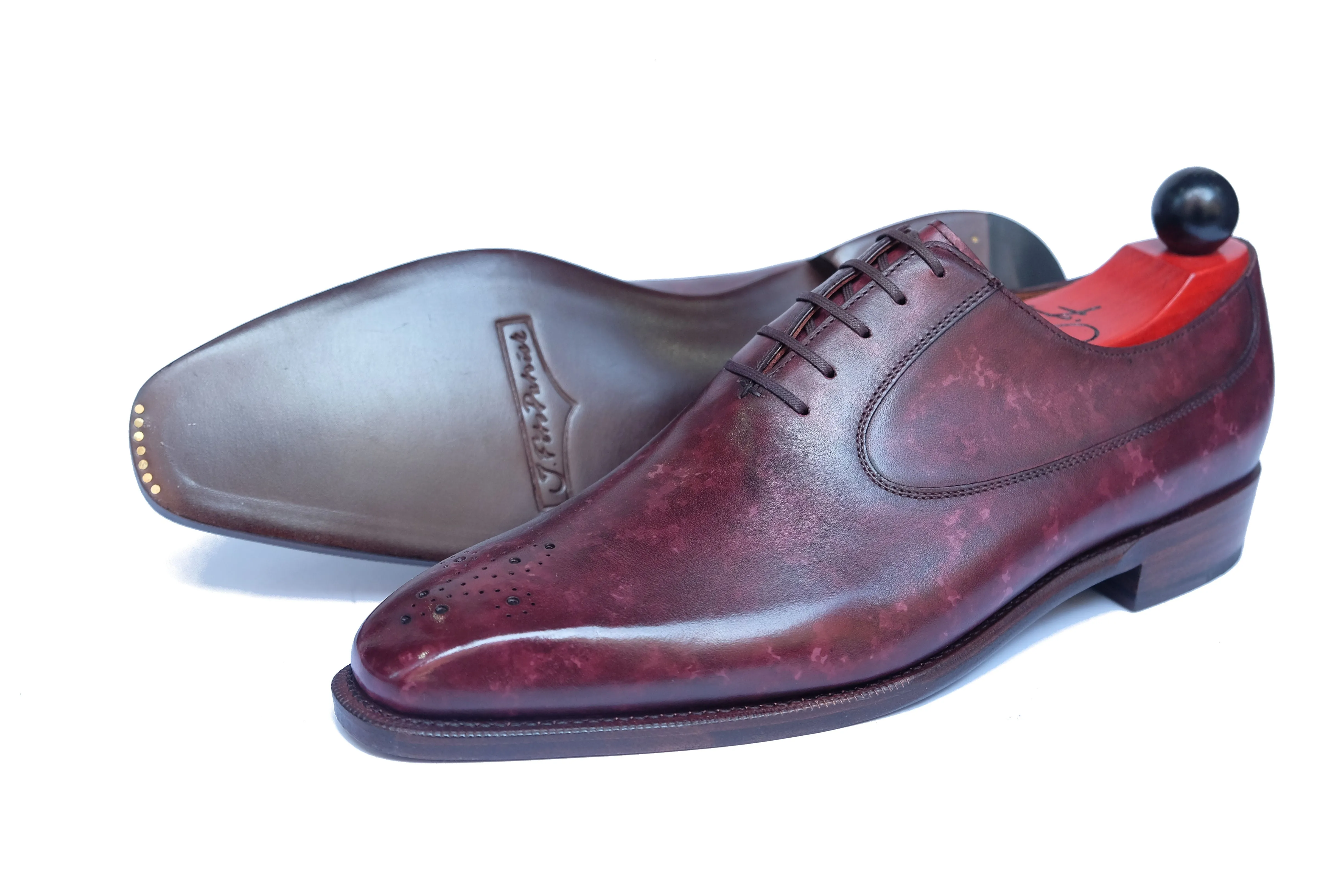 Tacoma MTO Mulberry Marble Patina MGF Last Single Leather Sole