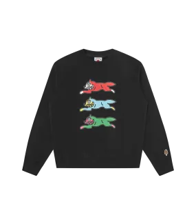 Triple Running Dog Crewneck Black - Shop Online Now!