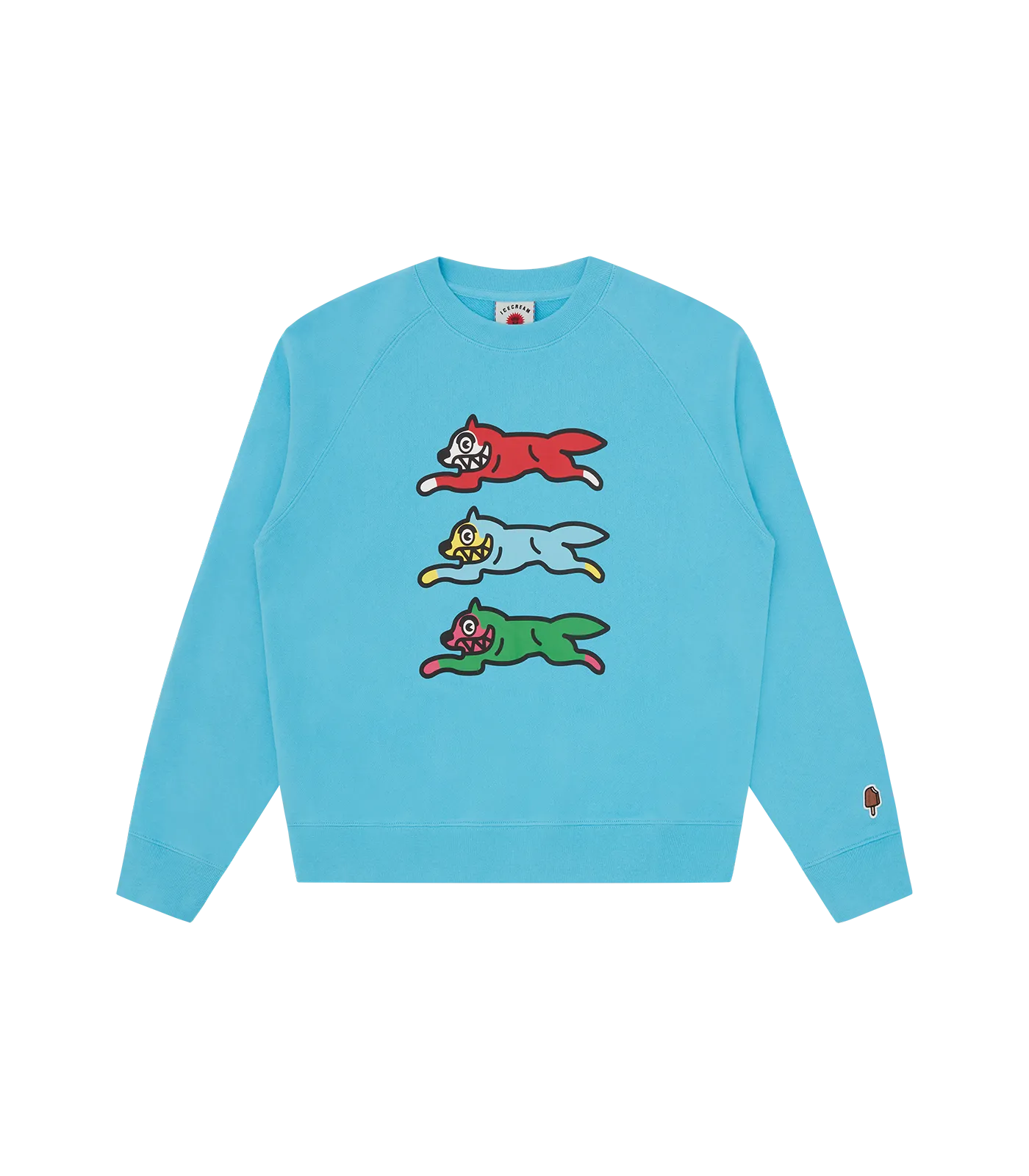 Triple Running Dog Crewneck Blue - Shop Now!