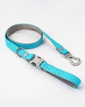 Turquoise Star Fabric Dog Lead