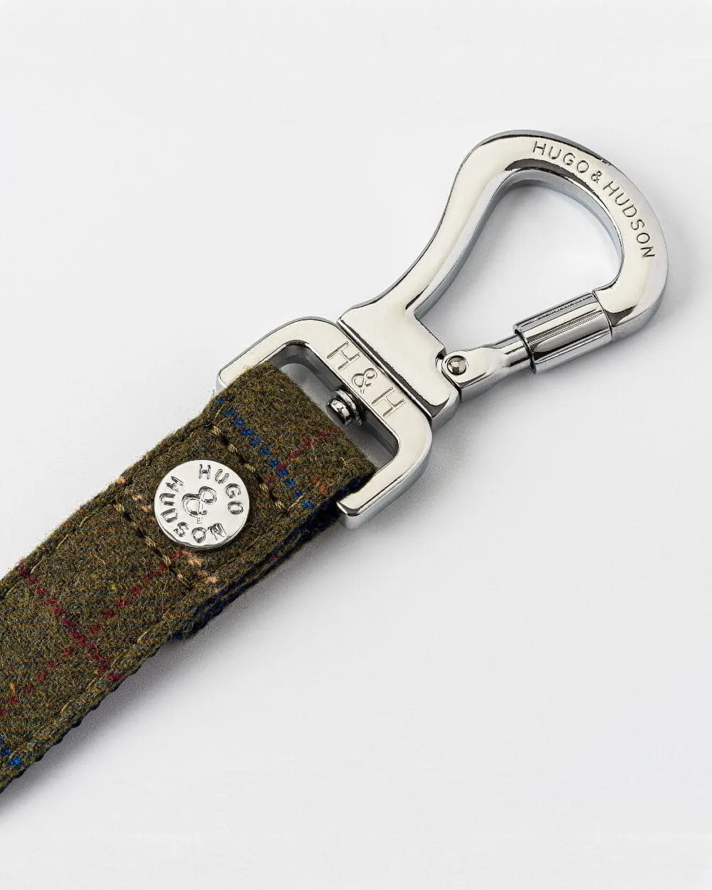 Tweed Dog Leash - Dark Green Checkered