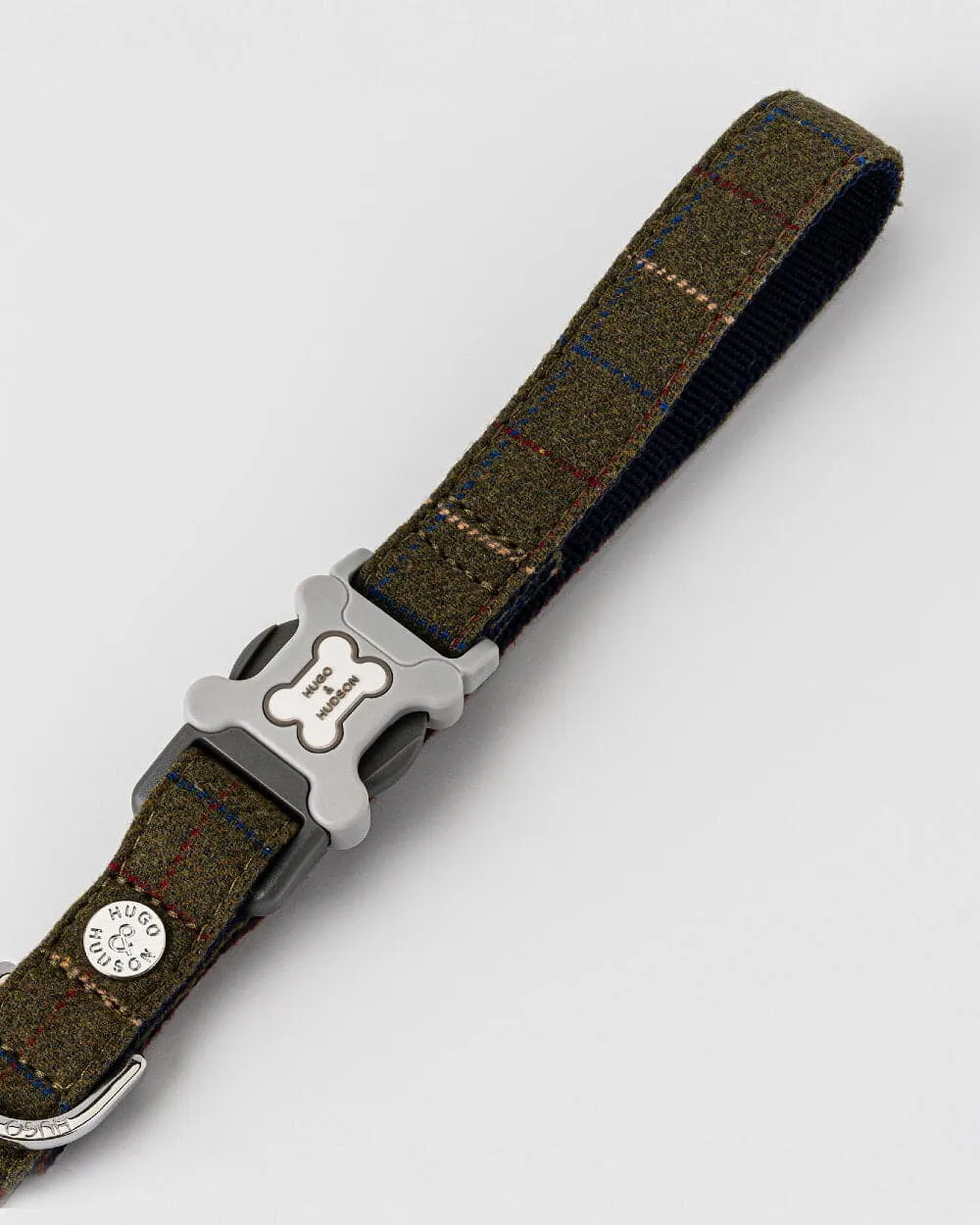 Tweed Dog Leash - Dark Green Checkered