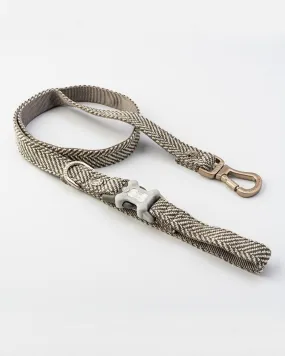 Tweed Dog Leash - Gray Herringbone