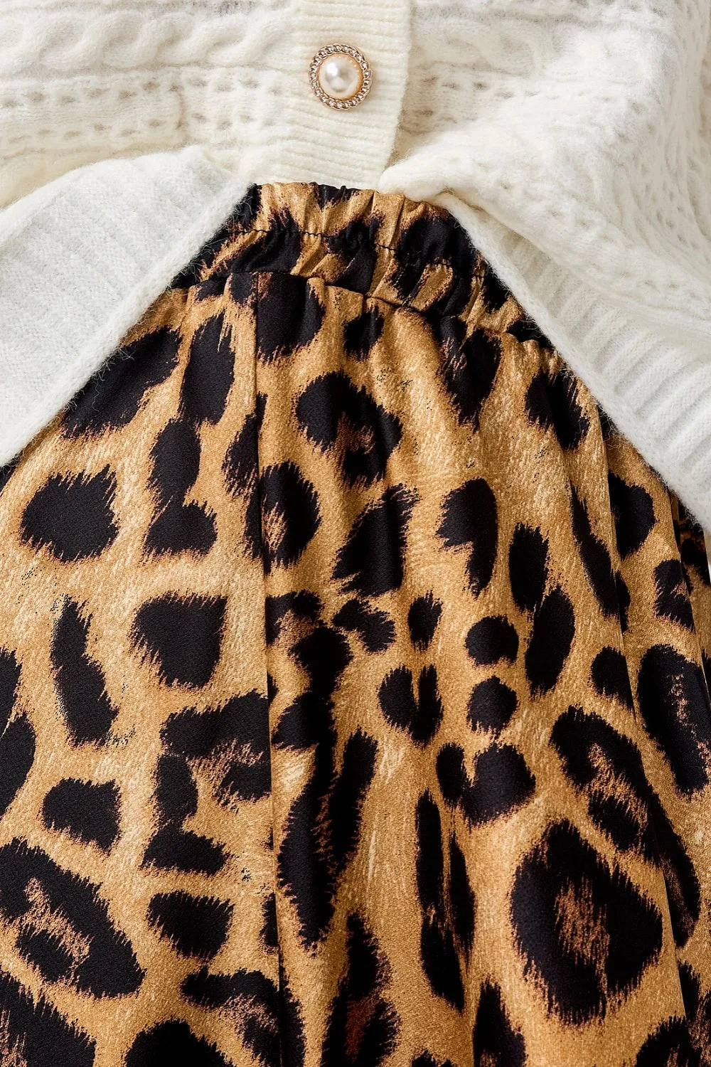 Valentina Caramel Leopard Satin Skirt