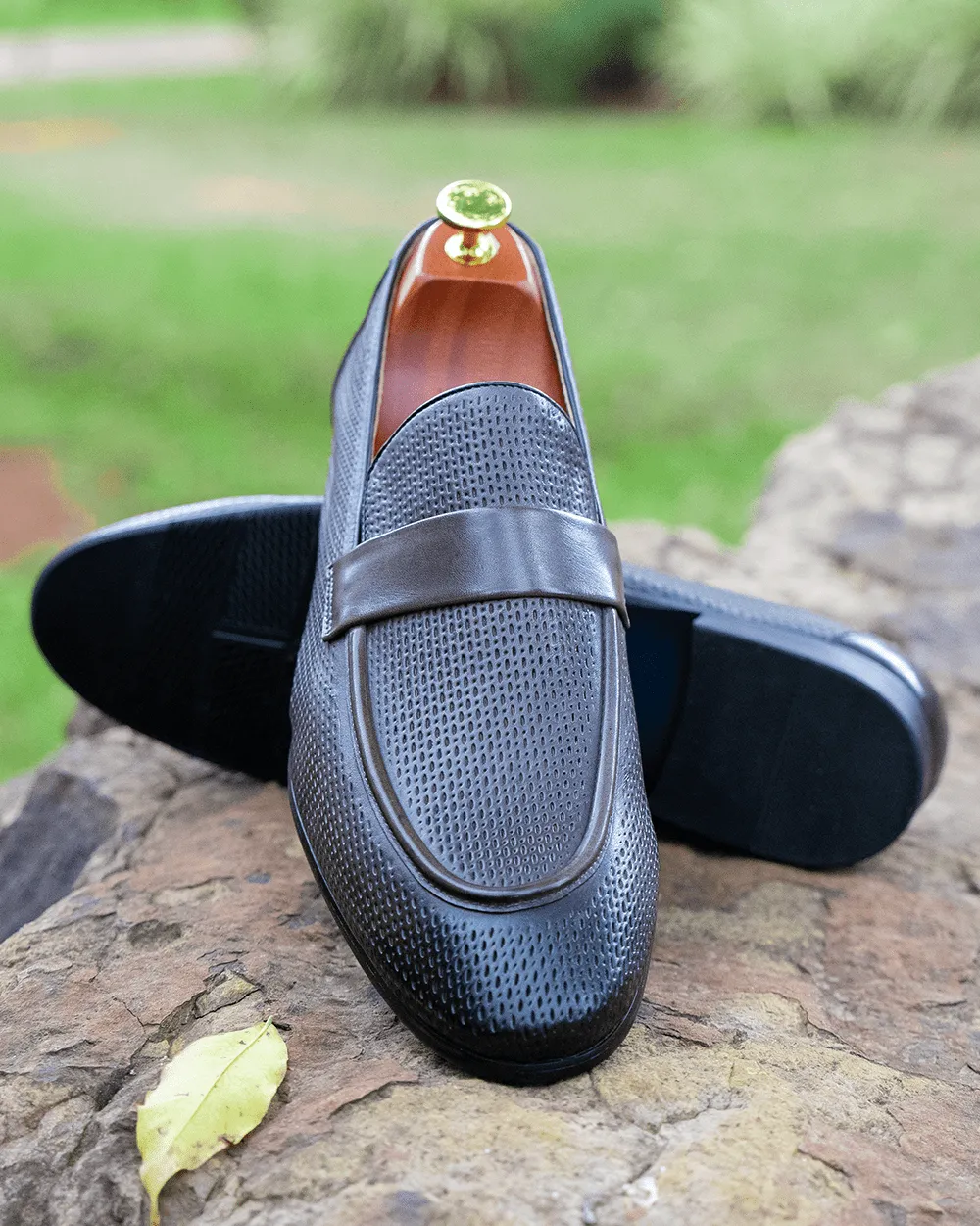 VALKAN Grey Leather Loafers - Buy Online Now!