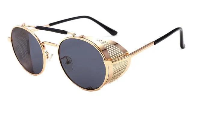 Vintage Round Steampunk Sunglasses - Metal Frame | Rediscover the Steam Era