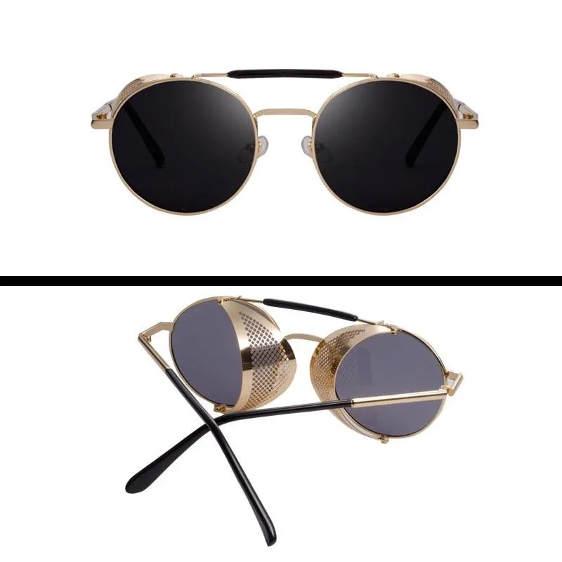 Vintage Round Steampunk Sunglasses - Metal Frame | Rediscover the Steam Era