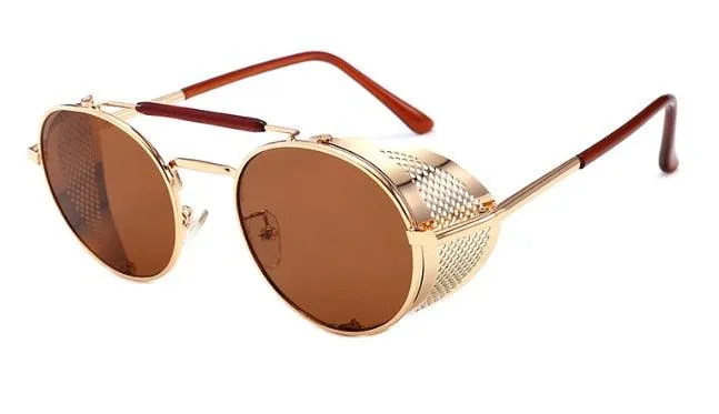 Vintage Round Steampunk Sunglasses - Metal Frame | Rediscover the Steam Era