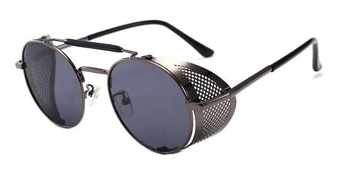 Vintage Round Steampunk Sunglasses - Metal Frame | Rediscover the Steam Era