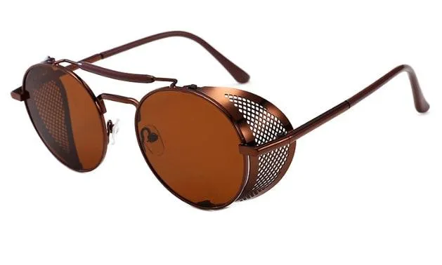 Vintage Round Steampunk Sunglasses - Metal Frame | Rediscover the Steam Era