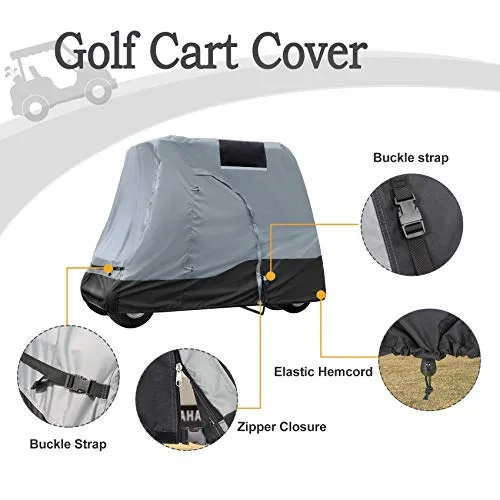 Weatherproof Golf Cart Cover - Accessories for 2/4 Passengers Golf Carts