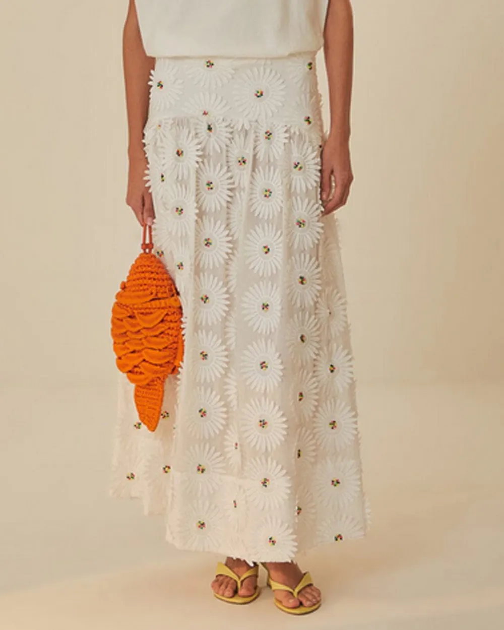 White Daisy Long Skirt.