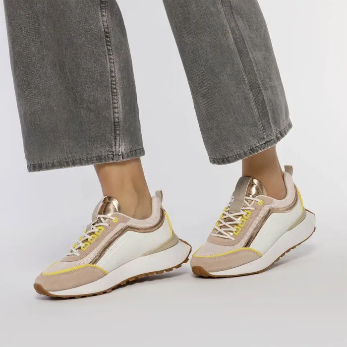 WHITE SNEAKERS WITH NUDE DETAILS FOR WOMEN BALLAGAT