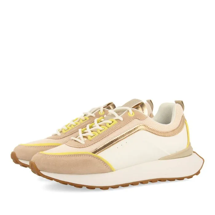 WHITE SNEAKERS WITH NUDE DETAILS FOR WOMEN BALLAGAT