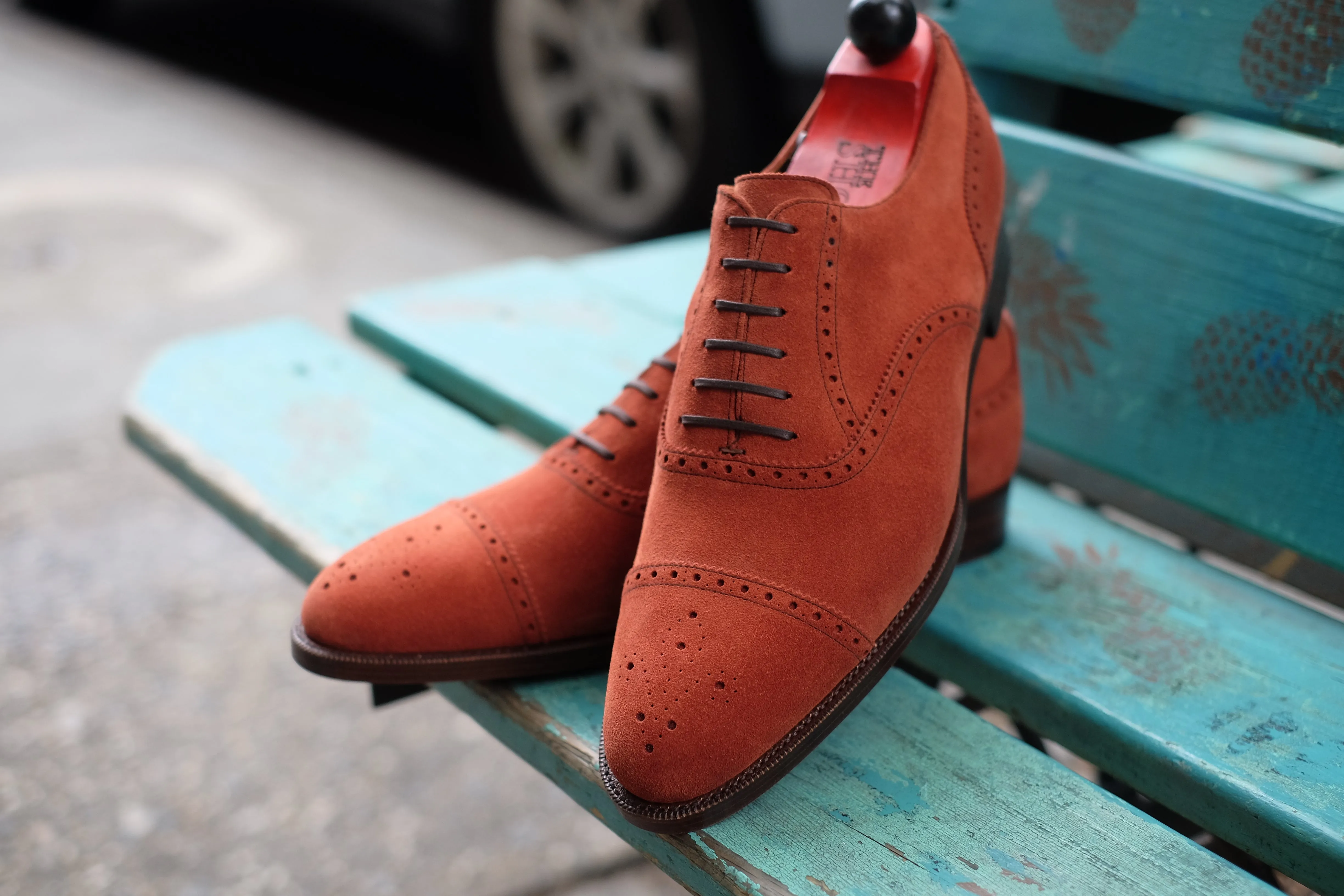 Windermere MTO Rust Suede Shoes with TMG Last and Double Leather Sole