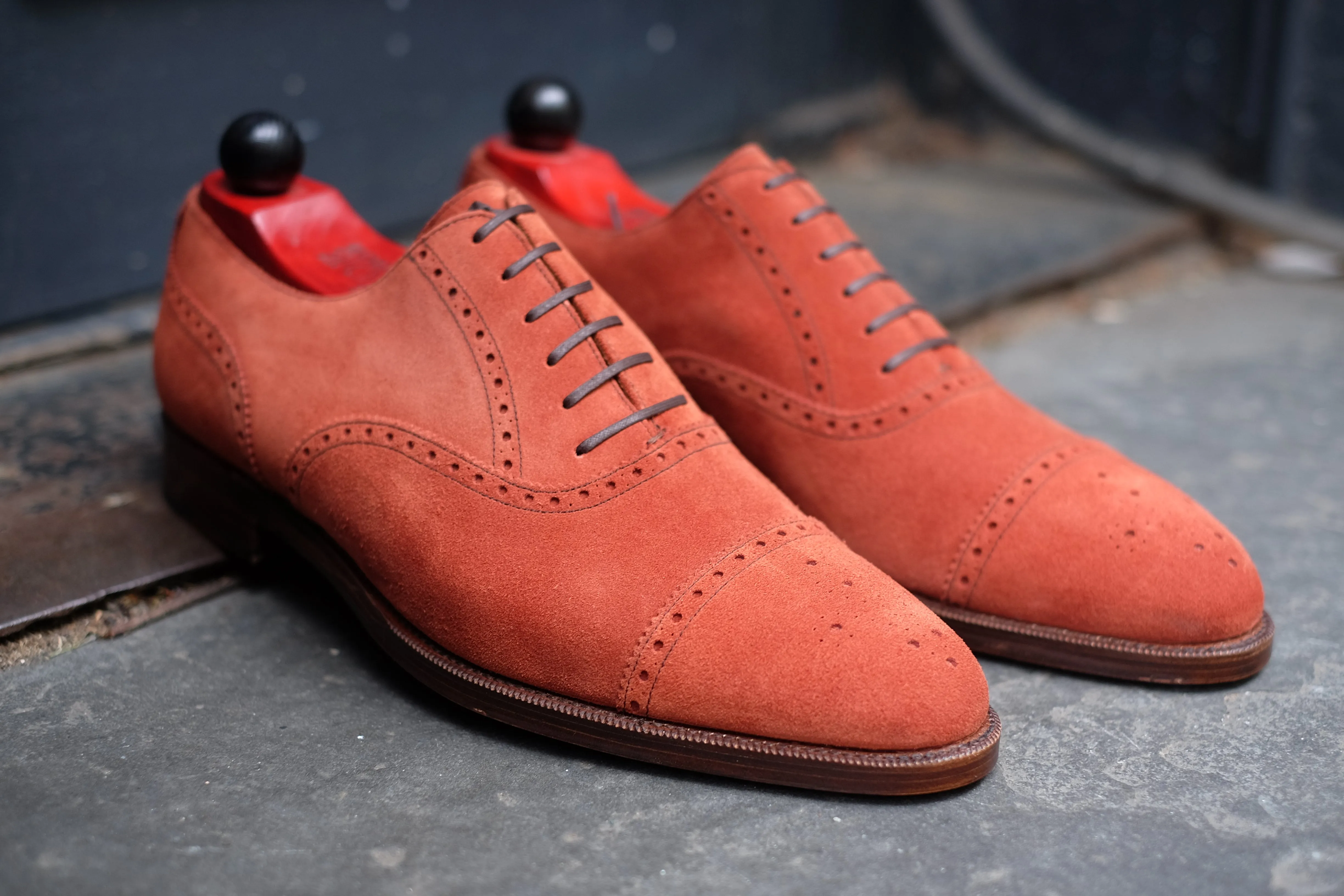 Windermere MTO Rust Suede Shoes with TMG Last and Double Leather Sole