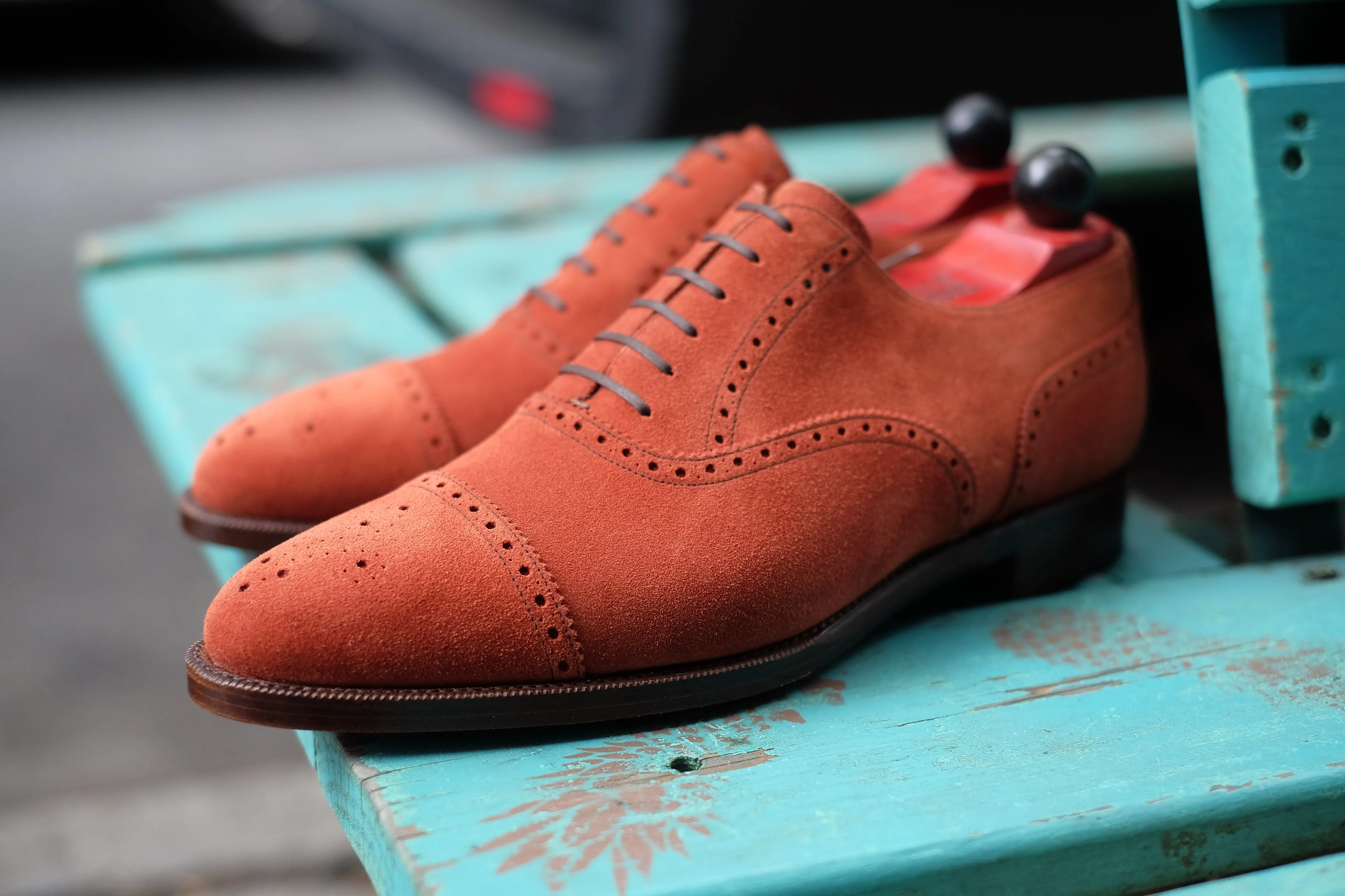 Windermere MTO Rust Suede Shoes with TMG Last and Double Leather Sole