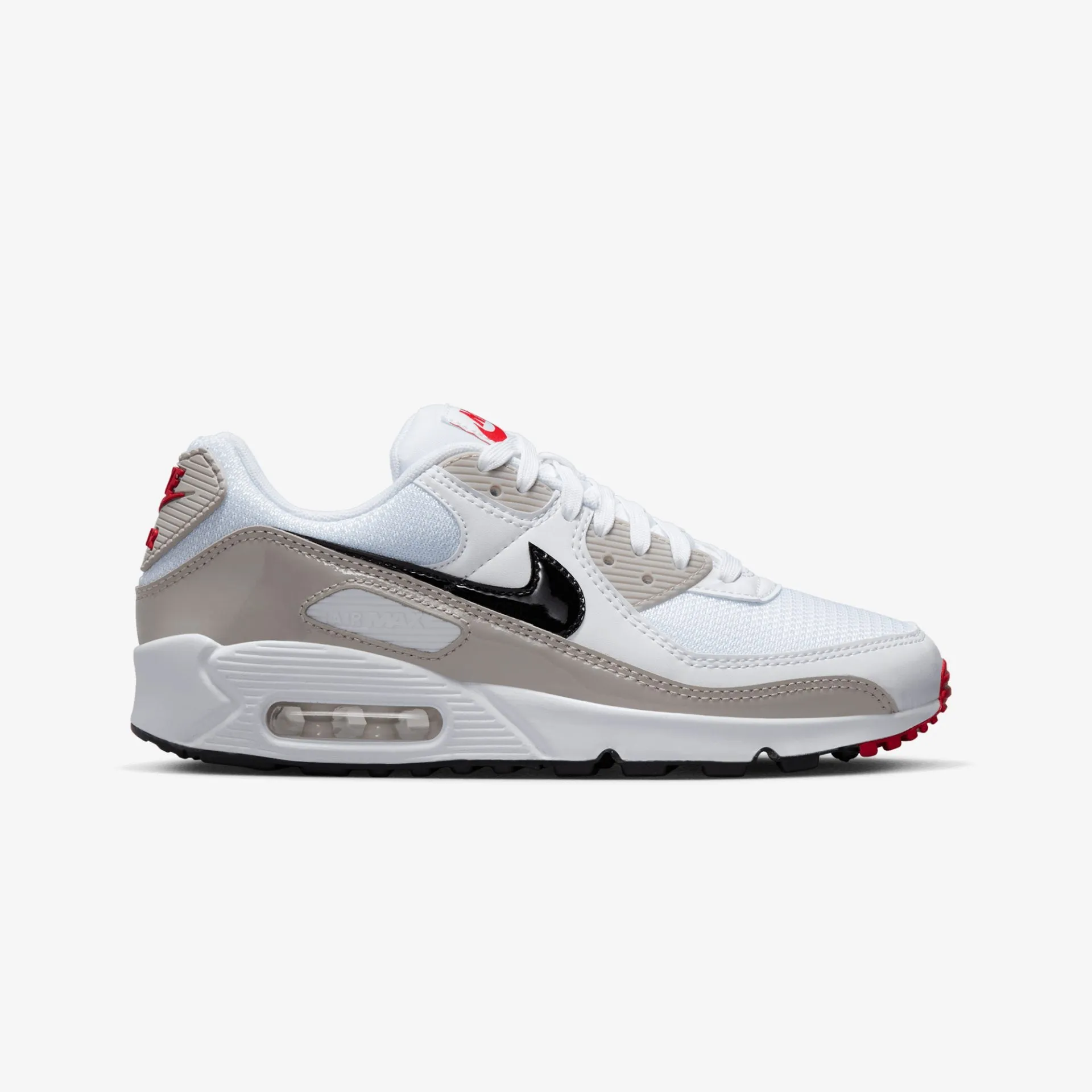 WMN'S Air Max 90 in White/Black-Light Iron Ore - Buy Online