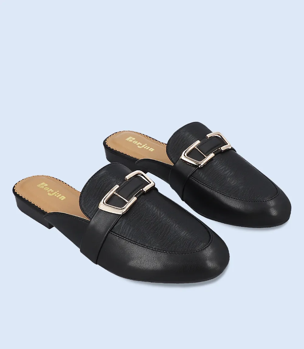 Women's Black Casual Mules - BW8159