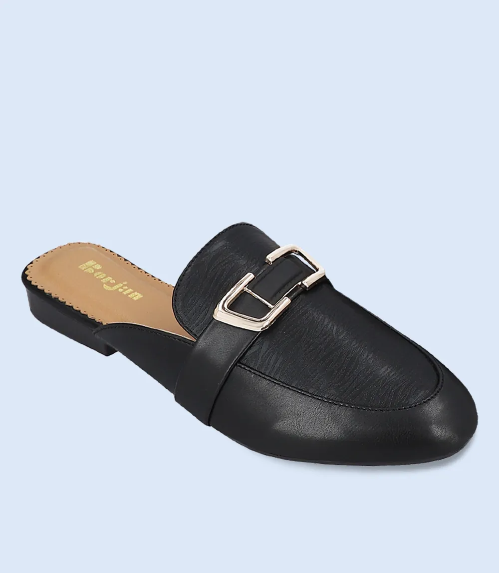 Women's Black Casual Mules - BW8159