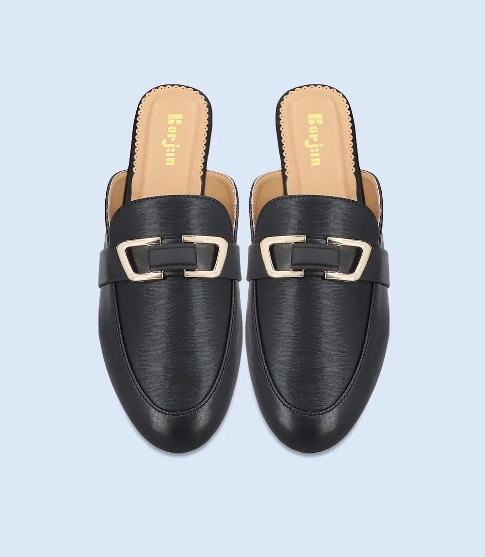 Women's Black Casual Mules - BW8159