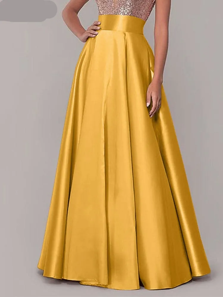 Women's High Waist A-line Maxi Skirts | Fashionable and Trendy results